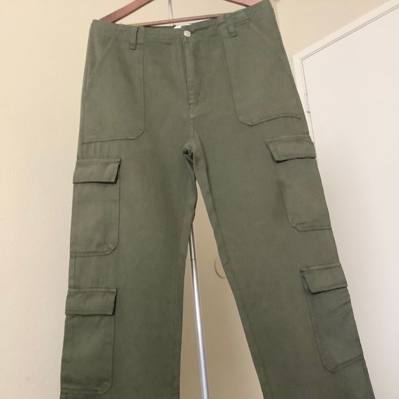 Zara New without Tags Cargo Pants / Size 12/ Dark Khaki - Picture 1 of 7